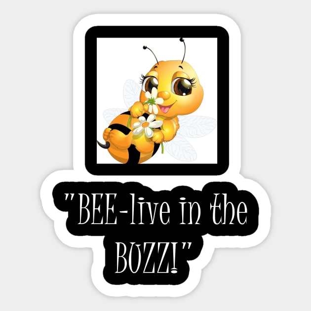 Bee funny cool witty Sticker by Bookshelfsells 